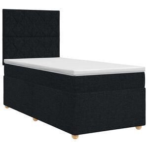 vidaXL Boxspring krevet s madracem Crna 100 x 200 cm Tkanina
