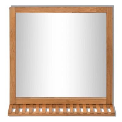 vidaXL Ogledalo za Kupaonicu Masivno Orahovo Drvo 60x63 cm