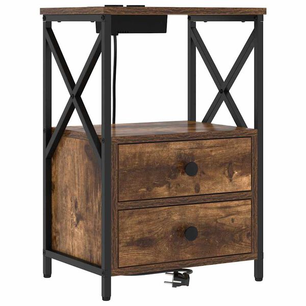 vidaXL Noćni ormar Dimljeni hrast 40 x 31 x 60 cm Konstruirano drvo