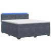 vidaXL Krevet s box springom, madracem i LED-om Tamnosiva 160 x 200 cm