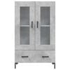 vidaXL Visoka komoda boja betona 69,5 x 31 x 115 cm konstruirano drvo