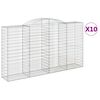 vidaXL Lučne gabionske ko&scaron;are 10kom 300x50x160/180cm pocinčano željezo
