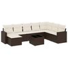 vidaXL 9-dijelni set vrtnih sofa s jastucima poliratan smeđi