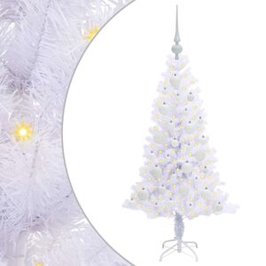 vidaXL Umjetno božićno drvce s stalakom Bijelo 120 cm PVC i čelik