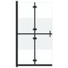 vidaXL Sklopiva pregrada za tu&scaron; napola matirano ESG staklo 90 x 190 cm