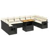 vidaXL 11-dijelni set vrtnih sofa od poliratana s jastucima crni