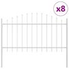 vidaXL Vrtna Ograda 8 pcs Bijelo 170 x 140 cm Čelik s prahom premazan