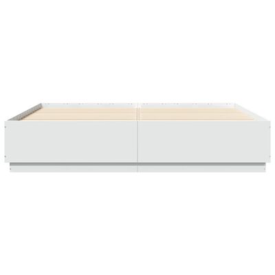 vidaXL Okvir kreveta s LED svjetlima bijeli 180 x 200 cm drveni