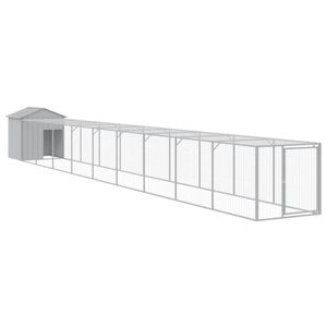 vidaXL Kavez za koko&scaron;i s igrali&scaron;tem svjetlosivi 117x1017x123cm čelični
