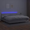vidaXL Krevet box spring s madracem LED bijeli 200x200 cm umjetna koža