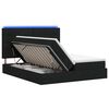 vidaXL LED krevet za pohranu s madracem Crna 200 x 200 cm Tkanina