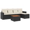 vidaXL 6-dijelni set vrtnih sofa s jastucima crni od poliratana