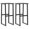vidaXL Barski stolci 2 kom crni 38x38x80 cm od čelika obloženog prahom