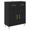 vidaXL Highboard Crni hrast 69,5 x 34 x 180 cm Konstruirano drvo