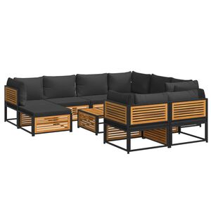 vidaXL 10-dijelna set vrtnih sofa s jastucima masivno bagremovo drvo