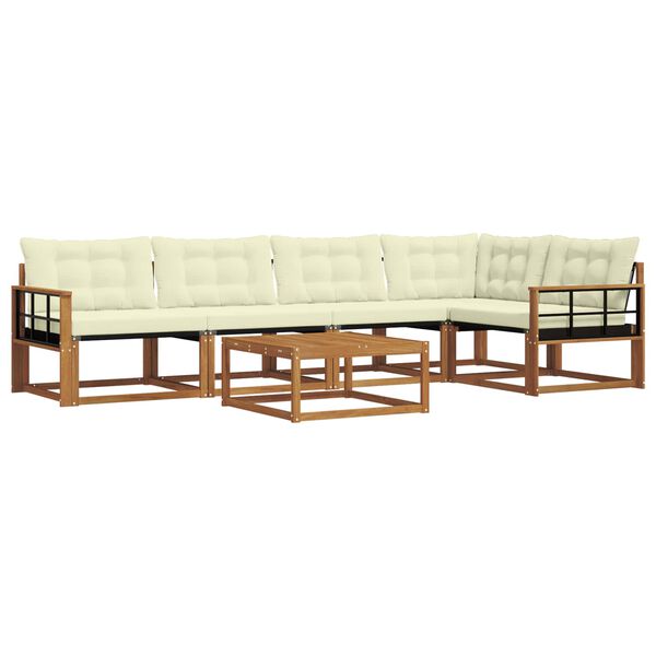 vidaXL Set vanjskih sofa s jastukom 6 pcs Prirodna i krem