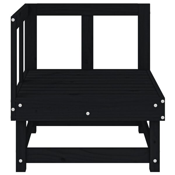 vidaXL Kutna vrtna sofa crna od masivne borovine