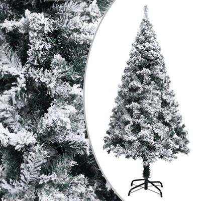 vidaXL Umjetno osvijetljeno božićno drvce sa snijegom zeleno 240 cm