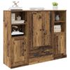 vidaXL Highboard s ladicama 3 pcs Staro drvo Konstruirano drvo