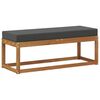 vidaXL Vanjska klupa s jastukom Prirodna i antracit 115 x 43 x 45 cm