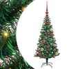 vidaXL Umjetno predsvijetljeno božićno drvce Zelena 120 cm PVC i metal