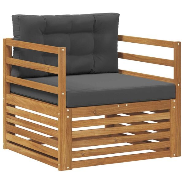 vidaXL Set vanjskih sofa Čvrsto drvo akacije i poliester Prirodna