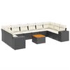 vidaXL 11-dijelni set vrtnih sofa od poliratana s jastucima crni