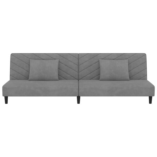 vidaXL Dvosjed na razvlačenje s dva jastuka svjetlosivi bar&scaron;unasti