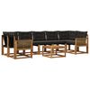 vidaXL Set vanjskih sofa s jastukom 8 pcs Prirodna i crna