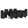 vidaXL Vrtni set za objed 9 pcs Crna poliratan