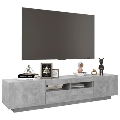 vidaXL TV ormarić s LED svjetlima siva boja betona 180 x 35 x 40 cm