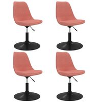 vidaXL Okretne blagovaonske stolice 4 kom ružičaste baršunaste