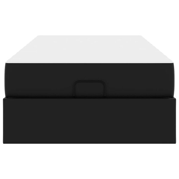 vidaXL Okvir kreveta s madracem s madracem 2 pcs Crna PVC