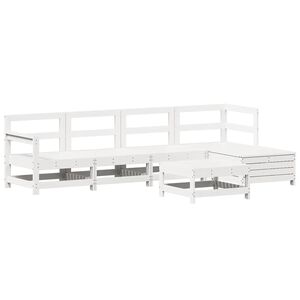 vidaXL 6-dijelni set vrtnih sofa bijeli od masivne borovine