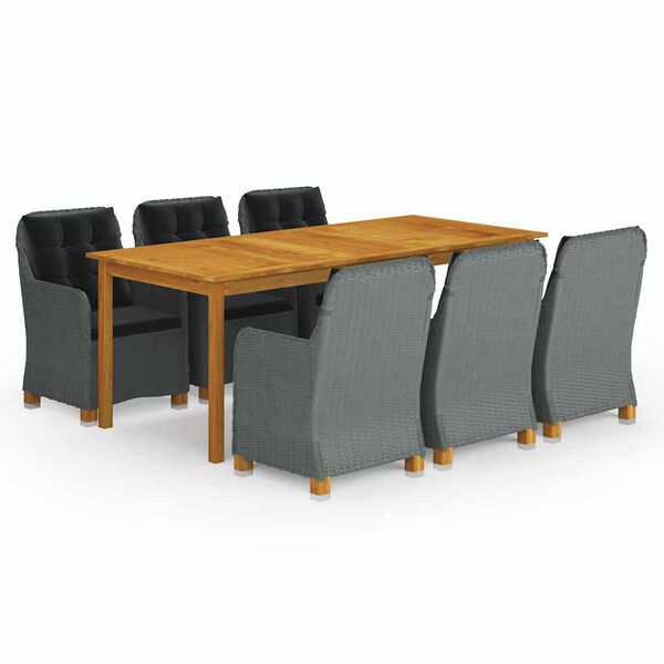 vidaXL 9-dijelni vrtni blagovaonski set svjetlosivi