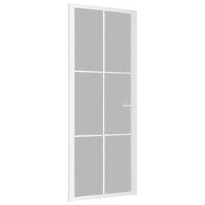 vidaXL Unutarnja vrata 83 x 201,5 cm Bijela od mat stakla i aluminija