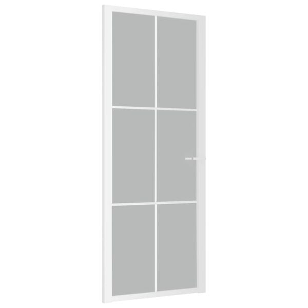 vidaXL Unutarnja vrata 83 x 201,5 cm Bijela od mat stakla i aluminija