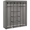 282456 vidaXL Wardrobe with Compartments and Rods Grey 150x45x175 cm Fabric