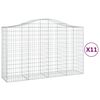 vidaXL Lučne gabionske ko&scaron;are 11kom 200x50x120/140cm pocinčano željezo