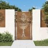 vidaXL Vrtna vrata 100x200 cm Corten čelik Dizajn stabla