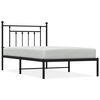 vidaXL Metalni okvir za krevet s uzglavljem crni 100x190 cm