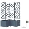 vidaXL Vrtna saksija 3 pcs Svijetlo siva 80 x 80 x 142 cm Plastika