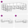 vidaXL Set vanjskih sofa s jastukom 9 pcs Prirodna i svijetlo siva