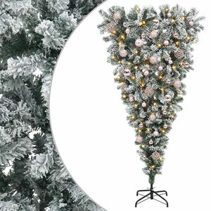 vidaXL Obrnuto umjetno božićno drvce s granama 150 cm 150 LED lampica