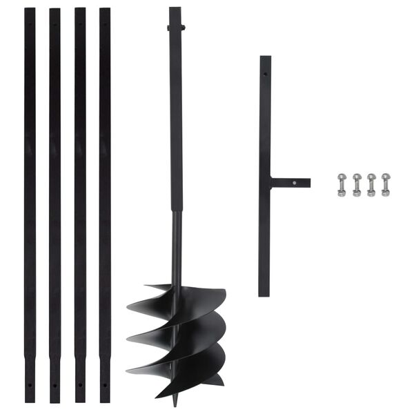 vidaXL Bušilica za zemlju s ručkom 250 mm s produžnom cijevi 4 m čelik