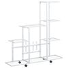 vidaXL Stalak za cvijeće s kotačima 94,5 x 25 x 92,5 cm bijeli metalni