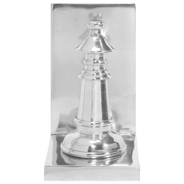 vidaXL Držači za knjige 2 pcs Srebrno 11 x 12 x 19,5 cm Aluminij