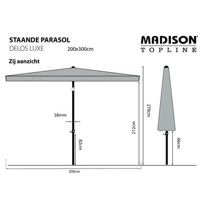Madison suncobran Delos Luxe 300 x 200 cm smeđe-sivi PAC5P015