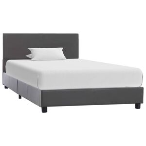 vidaXL Okvir za krevet od umjetne kože sivi 90 x 200 cm
