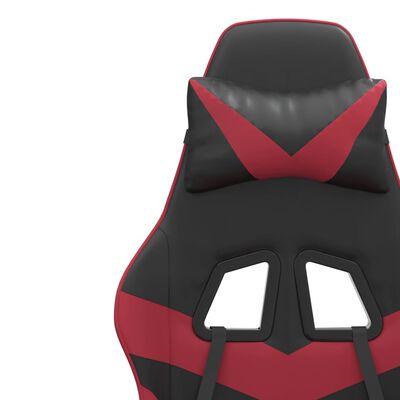 vidaXL Igraća stolica s osloncem za noge umjetna koža crna i boja vina